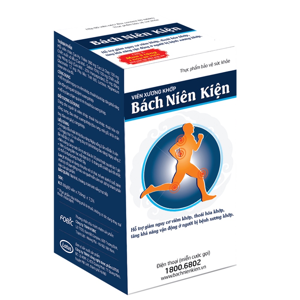 Bách Niên Kiện lọ 80 viên - Hỗ trợ giảm nguy cơ viêm khớp, thoái hóa khớp