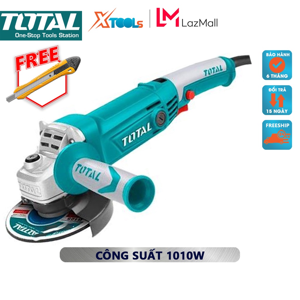 Máy mài góc cầm tay TOTAL TG1121256 máy cắt sắt/gỗ/đá đa năng công suất lớn 1010W -125 MM hiệu xuất cao [XTOOLs]