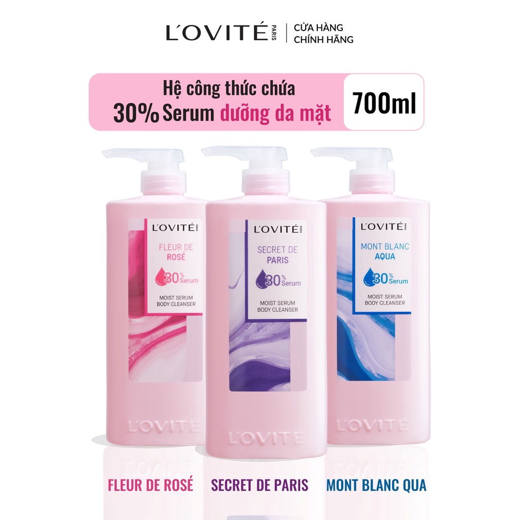 Sữa Tắm Dưỡng Ẩm Chứa Serum Dưỡng Da Mặt Lovite Serum Body Cleanser 700ml