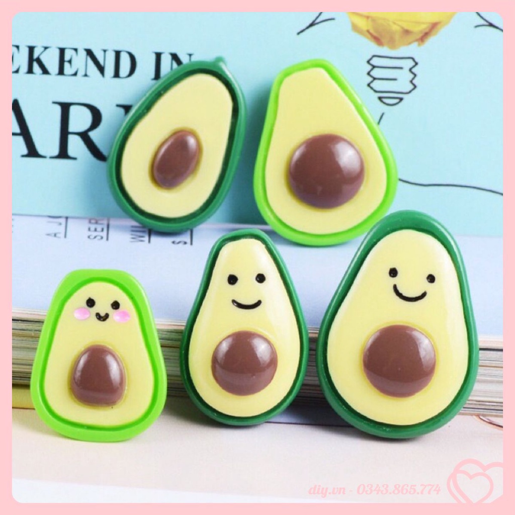 Charm Hình Quả Trái Bơ Nguyên Liệu Trang Trí Slime DIY