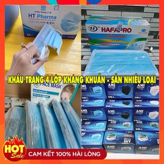 Khẩu Trang Y Tế 4 Lớp Chuẩn Công Ty ❤️RẺ VÔ ĐỊCH❤️ Hộp 50 Chiếc ❤️ Tác Dụng Kháng Khuẩn, Lọc Khói Bụi Độc Hại