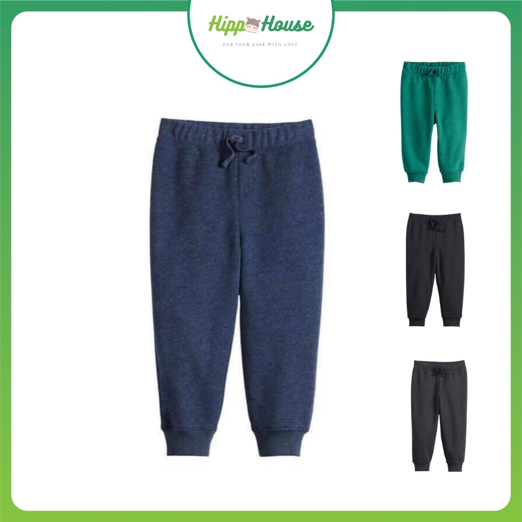 Quần Nỉ bông Dài Bo Gấu Thu Đông Bé Trai Xuất Dư size 1-5T Hippo House