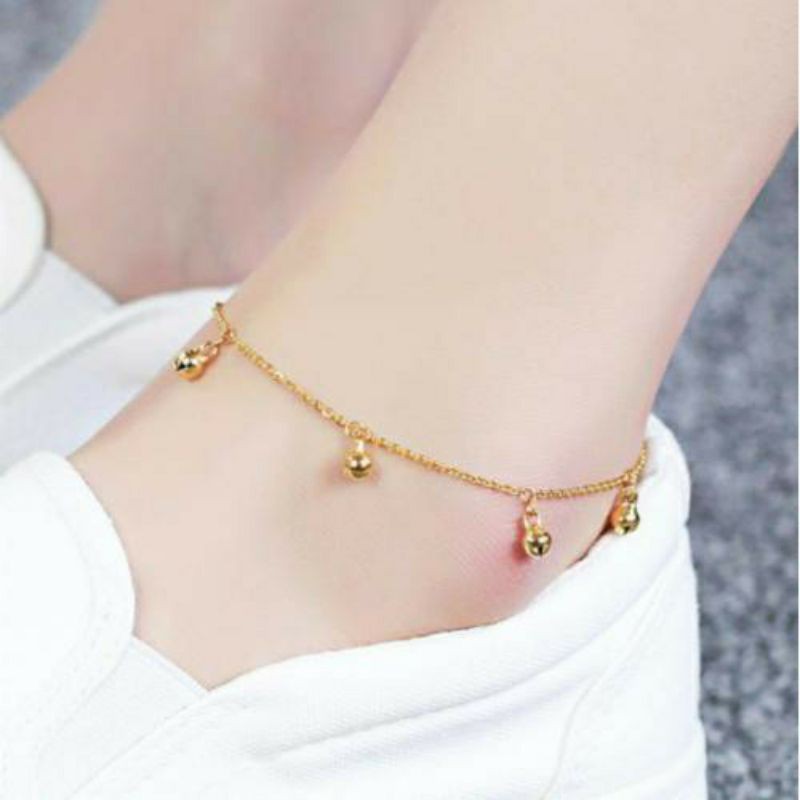 Lắc chân titan chuông phong cách Hàn Quốc