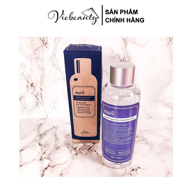 Toner Nước Hoa Hồng Dear, Klairs Dưỡng Ẩm Supple Preparation Facial Unscented 180ml - Khongcoson | BigBuy360 - bigbuy360.vn