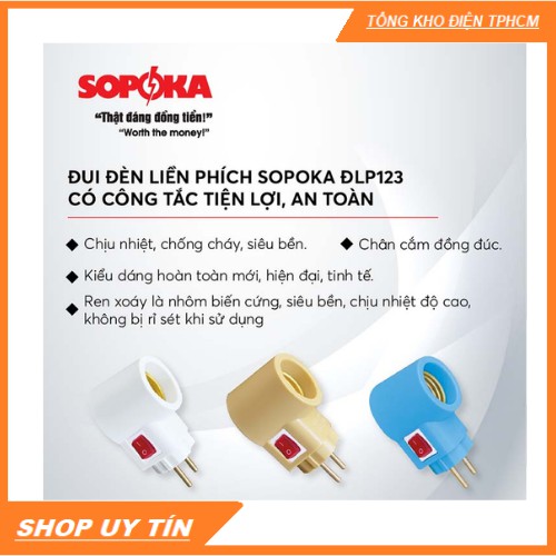 Đui đèn liền phích cắm có công tắc Sopoka dành cho bóng 0,5W -50w