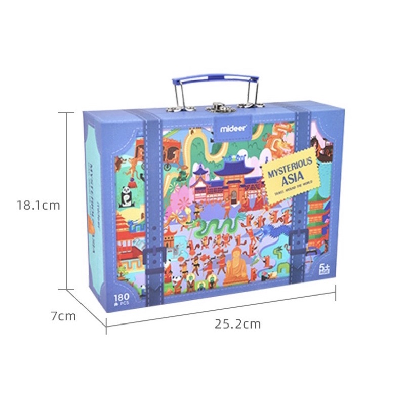 Vali xếp hình 180 miếng Mideer World Travel Puzzle