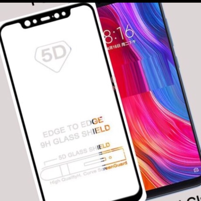 Kính 5d full màn cho xiaomi mi8 pro tặng ốp dẻo trong