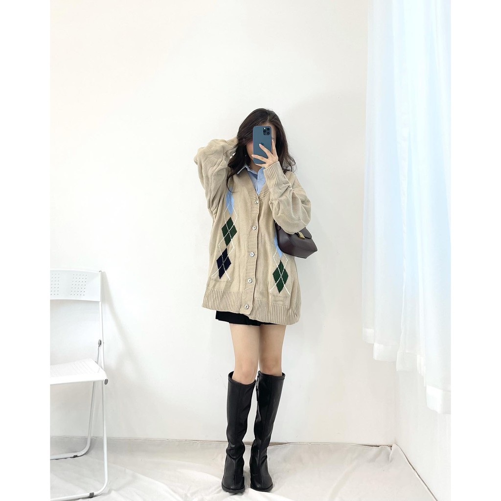 (FREESHIP) áo cardigan gấu ngực trái miho.house