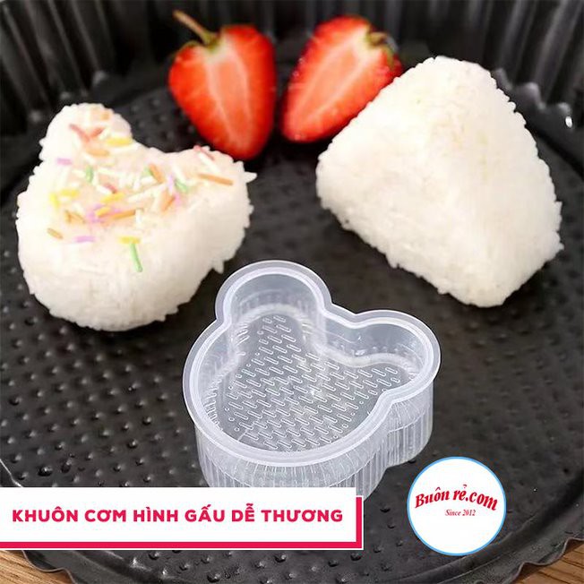 Set 7 khuôn cơm nắm bento KÈM THÌA tiện lợi – Khuôn cơm nhựa trong suốt an toàn sức khỏe 01471