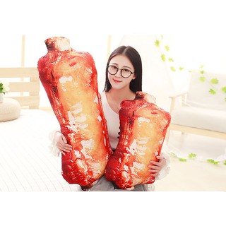 Gối ôm 3D hình miếng Sườn_Trang trí quán cà phê, gối tựa, quà tặng sinh nhật cho bé, bạn bè, gối trái cây, đồ ăn