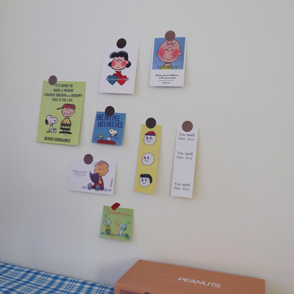 Tranh in họa tiết nhân vật hoạt hình Snoopy dễ thương dùng trang trí phòng