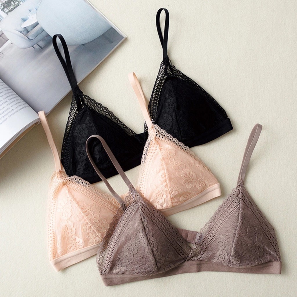 Áo Lót Lace Bralette Quai Mảnh Ren Mềm Mút Liền Phong Cách Châu Âu B058