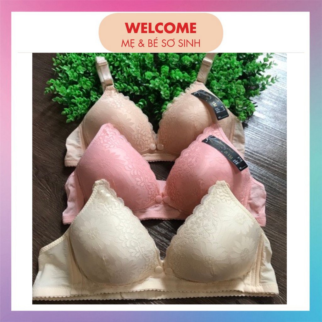 Áo lót bầu cho con bú chống chảy xệ hàng Thái Lan có viền ren cúc bấm mở trước tiện lợi
