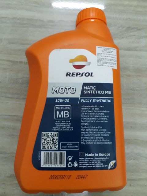 Dầu nhớt tổng hợp cao cấp xe tay ga Repsol Matic Sintetico