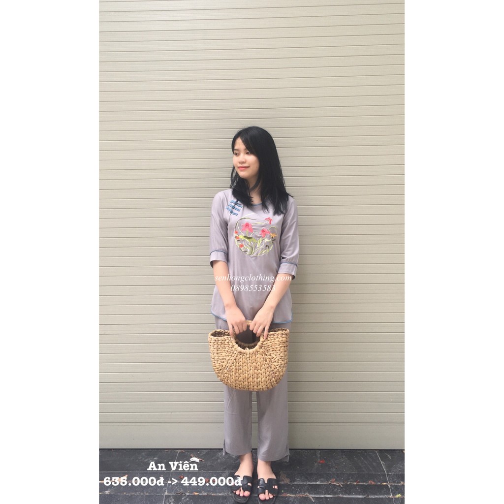 XẢ LỖ Bộ pháp phục nữ - quần áo phật tử vải cotton thun siêu mềm thoáng mát co giãn tốt - bộ đi lễ thiết kế An Viên