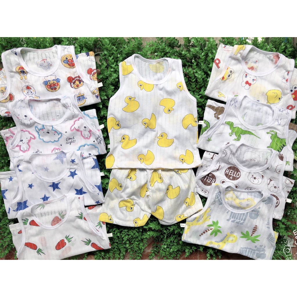 Bộ quần áo cotton giấy- thông hơi trẻ em Ba Lỗ cho bé trai và bé gái 3-15kg