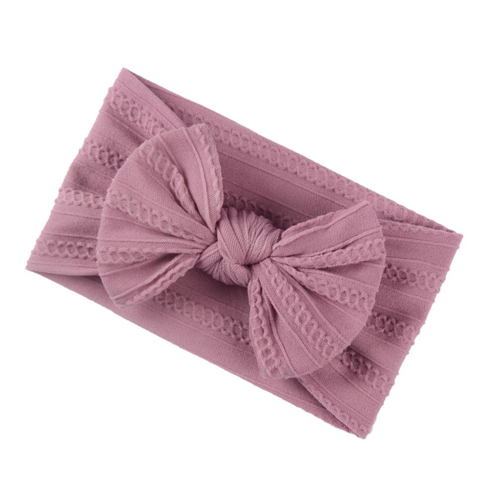Băng đô cài tóc vải nylon mềm co giãn đính nơ cho bé MIHAN1