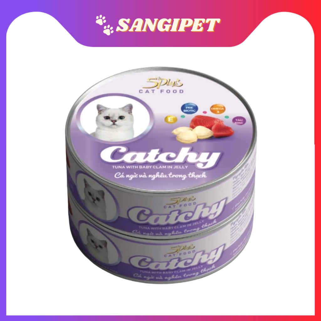 Pate mèo CATCHY 5plus 170g - Pate lon đầy đủ dinh dưỡng và tiện lợi