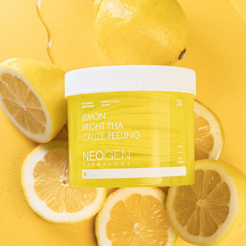 Pad tẩy da chết Neogen Lemon Bright PHA Gauze Peeling (30ea) [BẢN MỚI 2020]