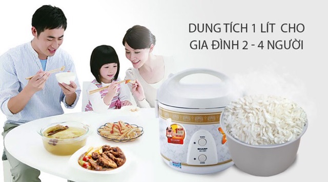 Nồi cơm điện Sharp 1 lít KS-11EV- trưng bày , chính hãng 100% , lòng nồi chống dính