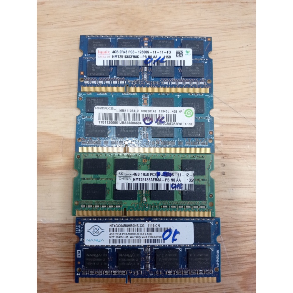 Ram laptop ddr3 2GB - 4GB - 8GB  hàng tháo máy