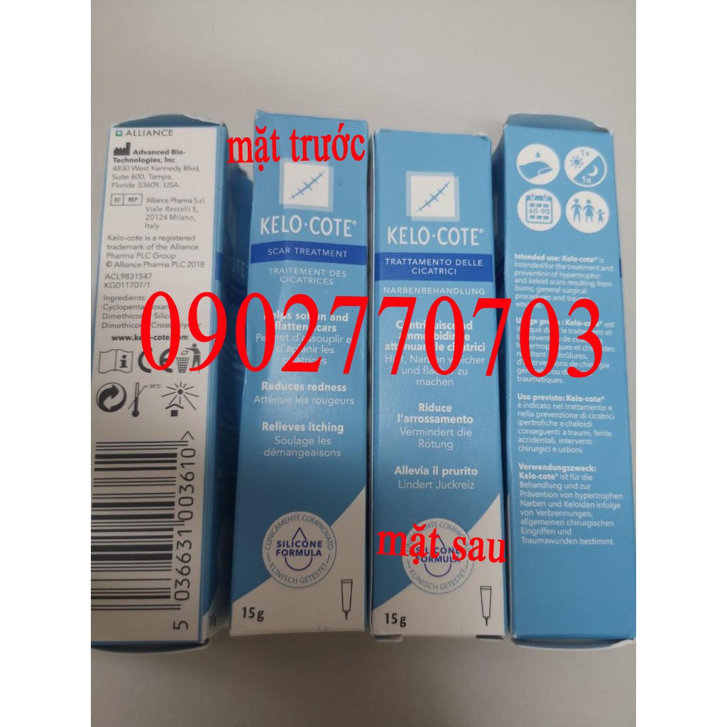 Gel làm mờ sẹo Kelo-cote  sẹo lồi, lõm, lâu năm 15gr [New 2020]