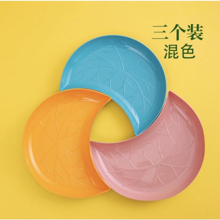 Sét 5 đĩa nhựa hình bán nguyệt siêu hót 2021 cao cấp an toàn sức khỏe màu sắc cực đẹp