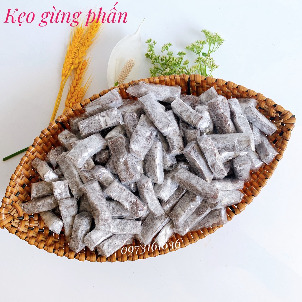 Kẹo gừng phấn /kẹo da trâu - Đồ ăn vặt - Kẹo gói thủ công