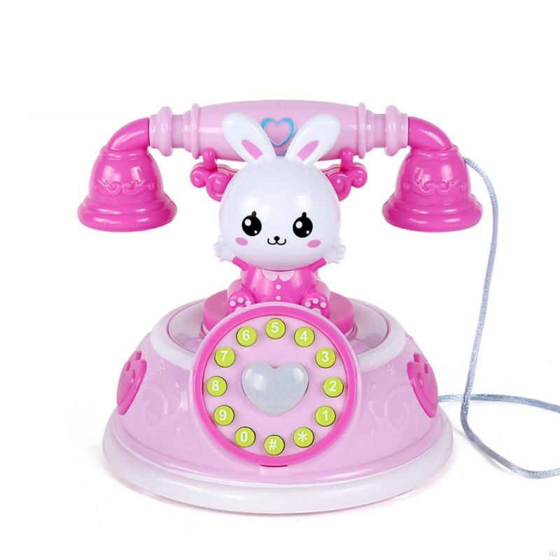 Điện thoại để bàn đồ chơi có đèn và nhạc dễ thương cho bé