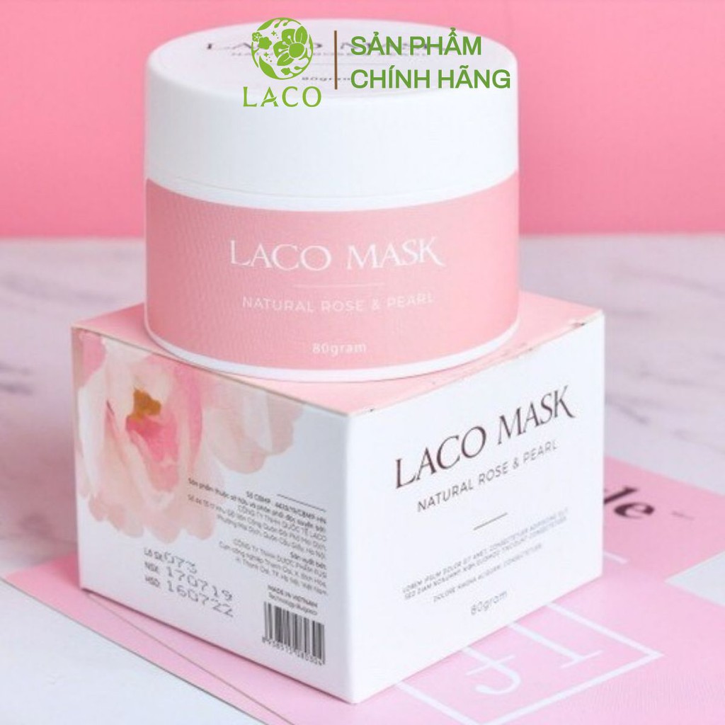 Mặt nạ dưỡng da LACO MASK 80g chiết xuất tinh chất ngoc trai, hoa hồng giúp nuôi dưỡng làn da trắng hồng mịn màng