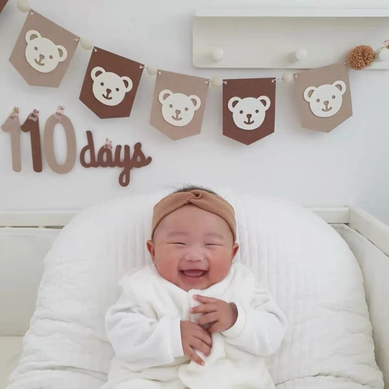 Dây Cờ Gấu Bông Cúc Kèm 26 Chữ Cái Trang Trí Sinh Nhật Trang Trí Nhà Cửa - Yori Party