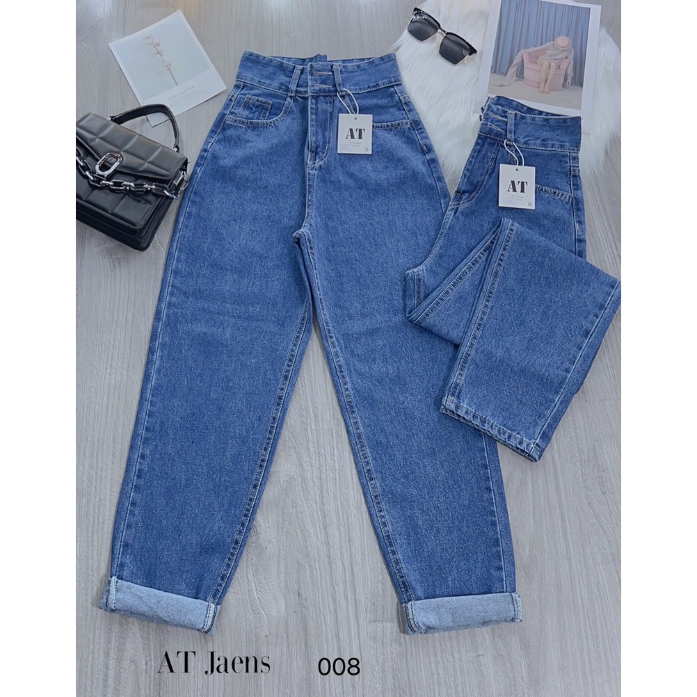 Quần Jeans Hagu Baggy Nữ Cạp cao 2 nút Chuẩn Form Hack dáng Chất liệu Cao cấp Trẻ trung cực hot