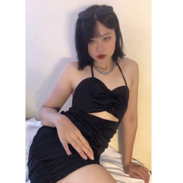 Váy lụa body cut eo ôm dáng sexy cá tính thời trang Becky