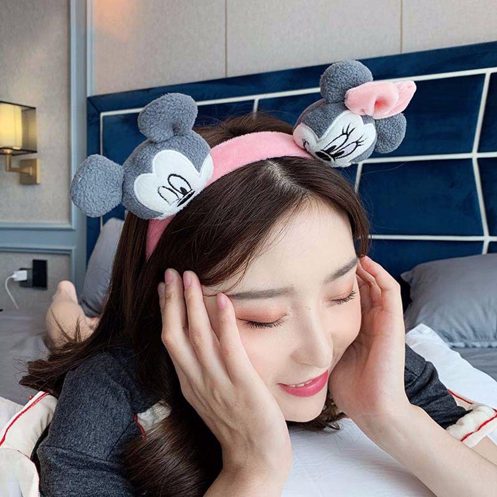 Băng Đô Cài Tóc Mềm Mại Hình Chuột Mickey Xinh Xắn Cho Nữ