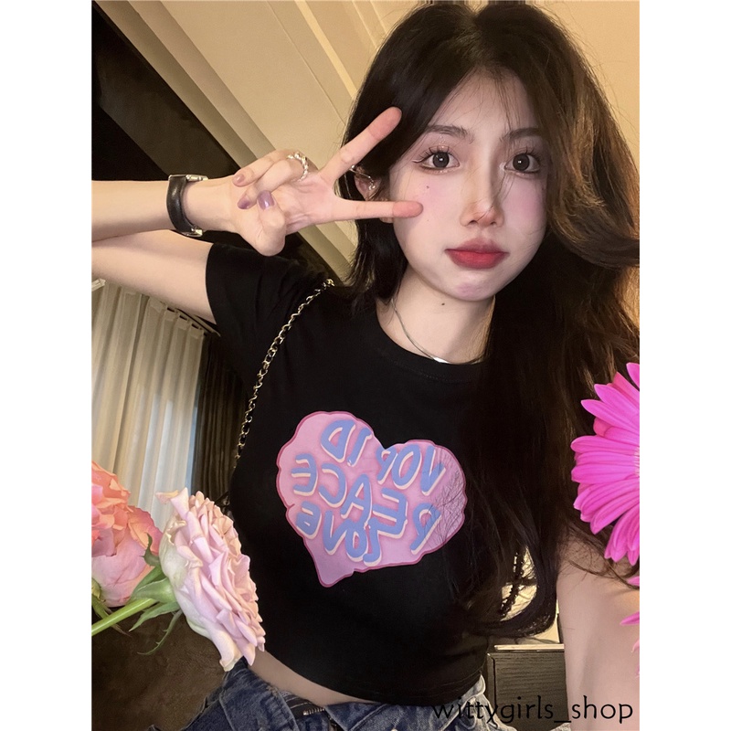 Wittygirls_ Shop | Áo Thun Ngắn Tay In Họa Tiết Thời Trang Mùa Hè Cho Nữ