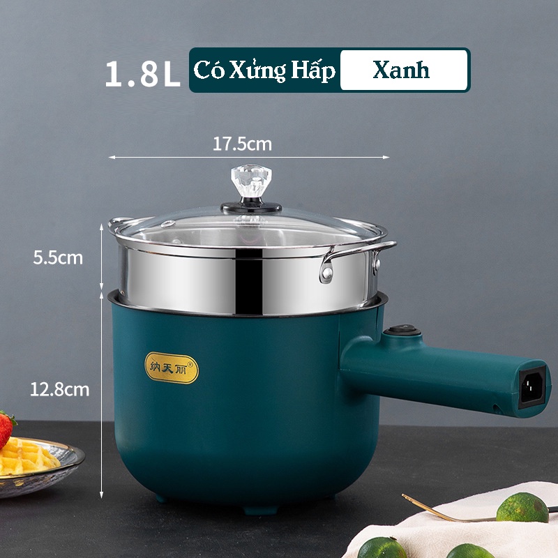 Bếp Lẩu Điện Mini Dung Tích 1.8 Lít Công Suất 600W Nồi Lẩu Mini Tiện Lợi Có Tay Cầm NL11