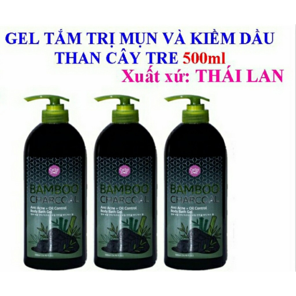 SỮA TẮM DƯỠNG DA LÀM GIẢM MỤN LƯNG BAMBOO CHARCOAL 500 ML