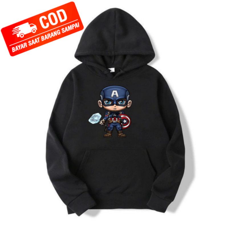 Áo hoodies có nón dài tay in hình siêu anh hùng cho bé