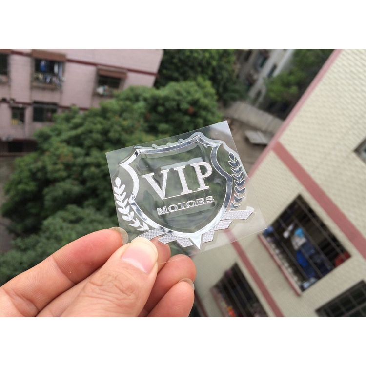 1 Miếng Dán logo VIP Bằng Niken Phản Quang Trang Trí Cửa Sổ Xe Hơi DIY