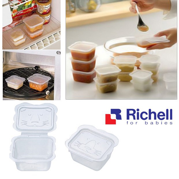 Khay trữ đông Richell - Bộ chia thức ăn Richell trữ đồ ăn dặm cho bé