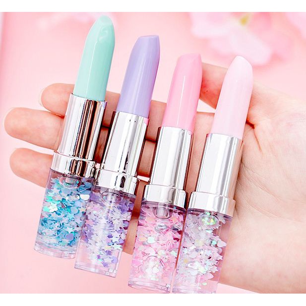 Bút bi hình cây son thân nhũ dễ thương