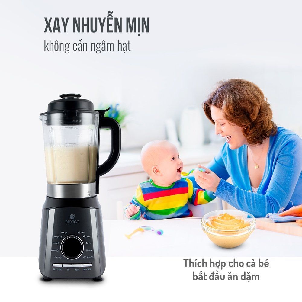 Máy Làm Sữa Hạt Elmich CBE-3902 2 Lít - Hàng Chính Hãng (Bảo Hành Toàn Quốc 2 Năm)