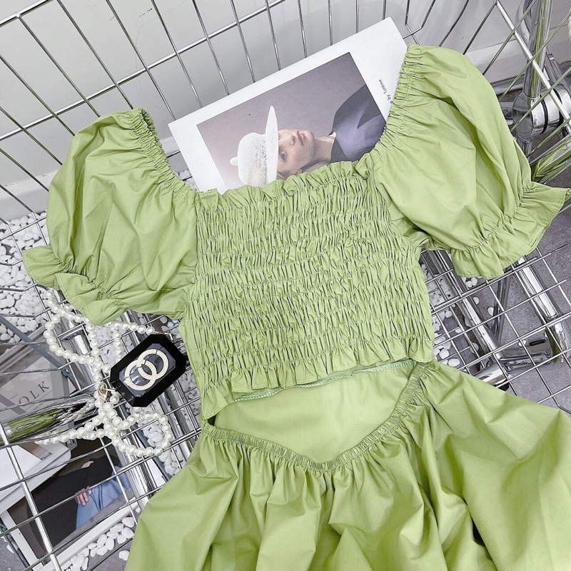 ĐẦM MAXI TRỄ VAI CỔ YẾM CUTOUT LƯNG BO CHUN MẶC ĐƯỢC NHIỀU KIỂU (Kèm Ảnh Thật)