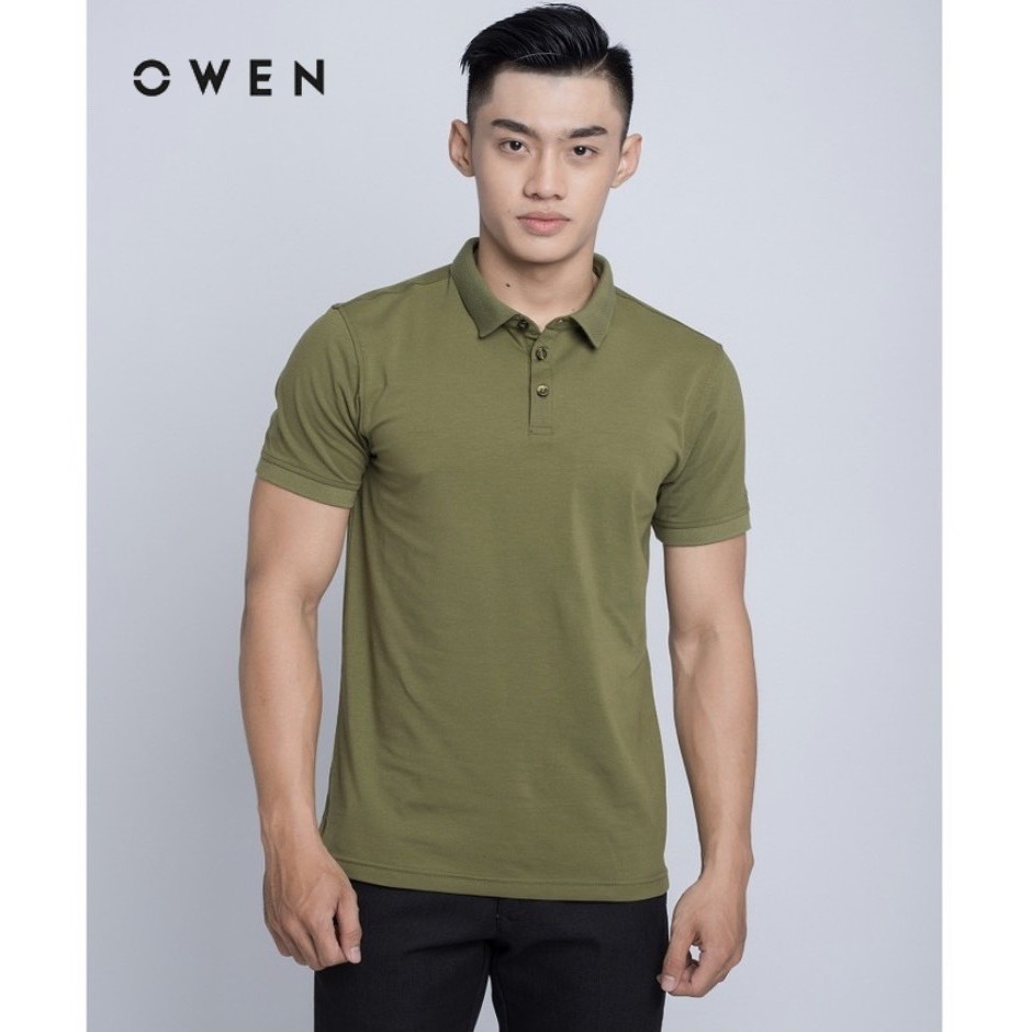 OWEN - Áo polo cộc tay Owen màu xanh rêu - Áo thun có cổ nam 80889 . ↺ .new ♭