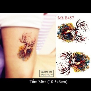 Xăm dán Tattoo hươu B457