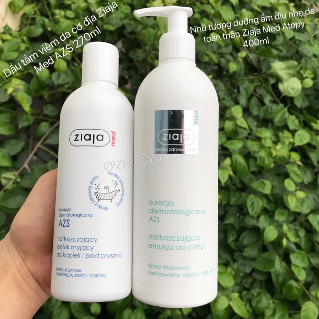 (bill ảnh sau) Combo Dầu Tắm Ziaja Med Atopy và Nhũ Tương Dưỡng Ẩm Dịu Nhẹ Da Toàn Thân