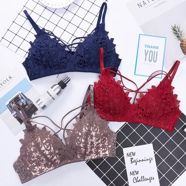 ( Anannshop ) Bộ đồ lót ren quyến rũ không gọng mút mỏng cao cấp | BigBuy360 - bigbuy360.vn