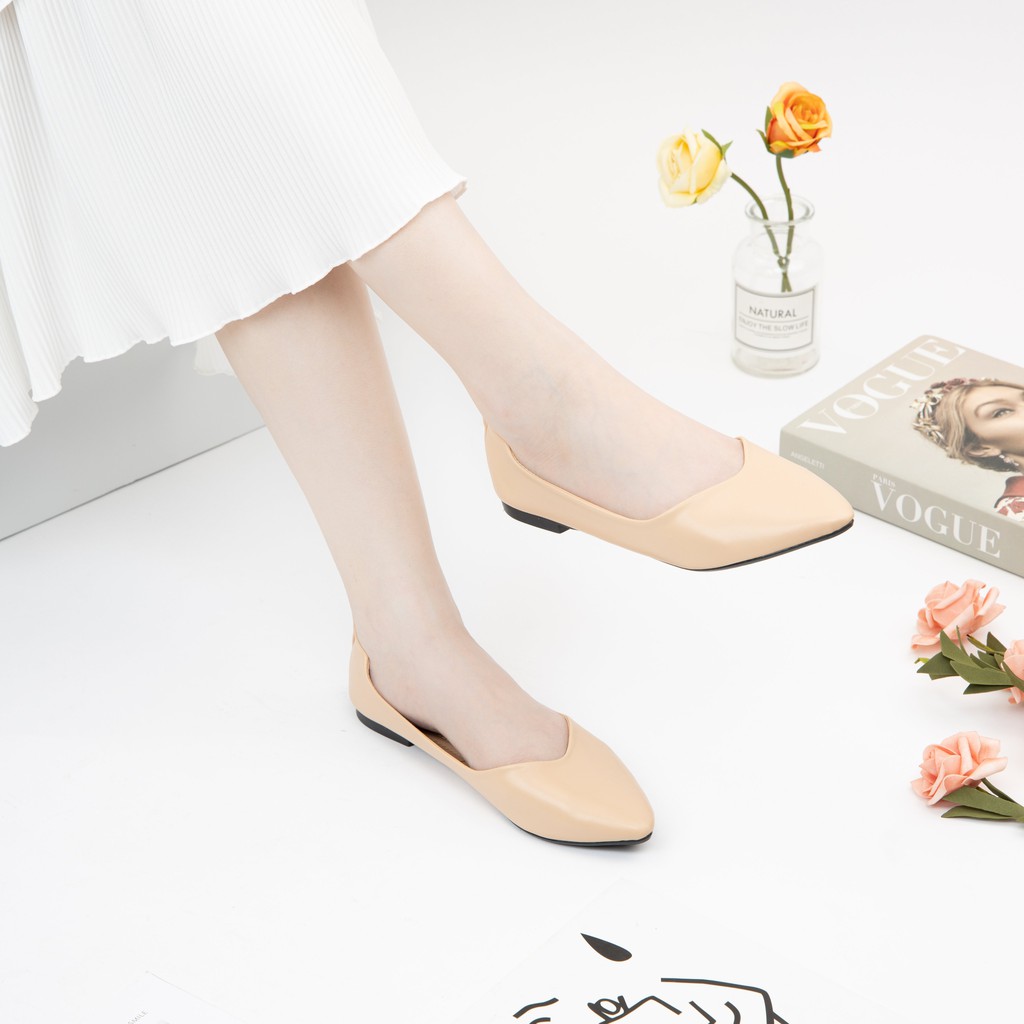 [Mã FATHANG5 giảm 10K đơn 50K] Giày búp bê nữ mũi nhọn đế bệt MWC NUBB- 2170 | BigBuy360 - bigbuy360.vn