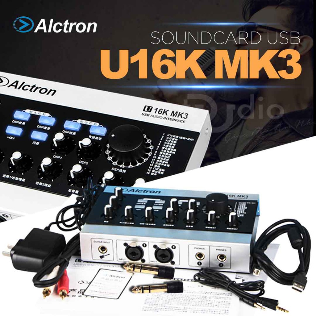 【Chính hãng】Thiết bị thu âm Sound card Alctron U16K MK3 Sound card livestream - bảo hành 12 tháng 1 đổi 1 (trừ phụ kiện)