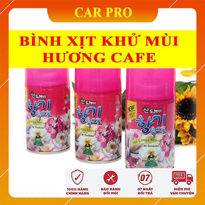 Bình xịt khử mùi xe ô tô hương cafe hàng Hàn Quốc - nước hoa xịt thơm 300ml - CAR PRO